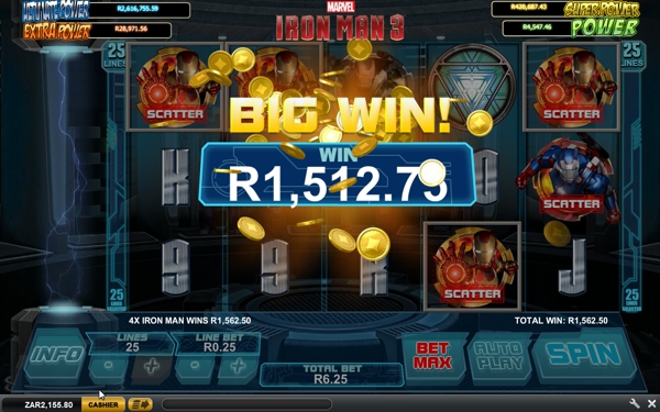 iron man 3 slot big win