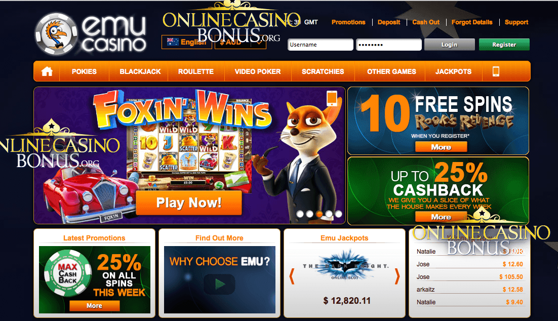 бонусы EMU Casino $10